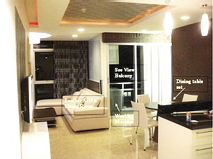 One big bedroom on Nusasiri Grand Condominium for sale. Fully furnished, size 80 sq.m., close to Ekamai BTS.