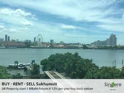 Condo for sale in Bangkok Riverside. Full view of Chaopraya river and nice breeze. 242 sq.m. Bared-Shell. Go your own style. Strongly recommend. Superb!!!