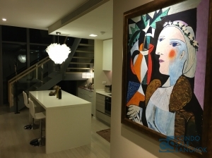 Luxury condo at Asoke, Sell with tenants, 2 bedrooms 128 sqm. duplex room, Close to MRT Sukhumvit.