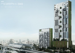 Brand new condo 1 bedroom plus 1 bedroom size: 56.25 sq.m. Morph 38 on Sukhumvit 38 for down payment sale. Walk to Thonglor BTS.