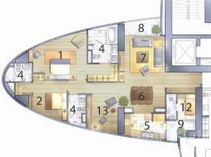 Perfect Lakes & City View. at Millenium Residence Sukhumvit 16. Two bedrooms 128 sq.m. Easy access to Asok BTS, Sukhumvit MRT and expressway