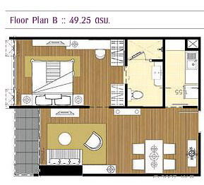 Brand New condo for sale 1 bedroom 48.92 sq.m. Le Luk condo for sale near Prakanong BTS.